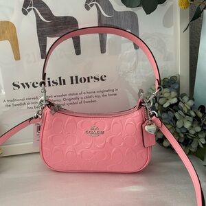 coach Teri Mini Crossbody Bag In Signature Leather With Heart Charm new